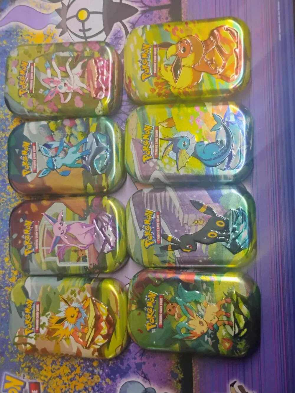 (8) Prismatic Evolution Empty Mini Tins Artwork Set